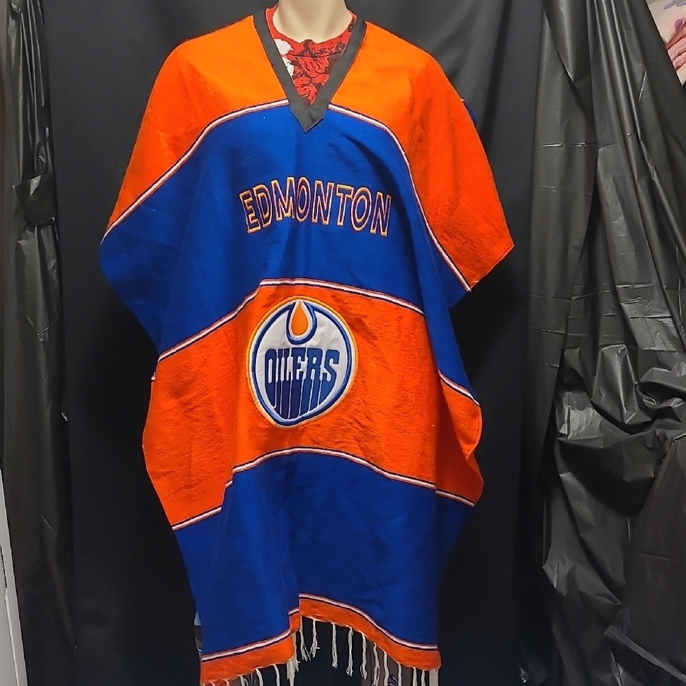 Edmonton Oilers Style Poncho One Size Fits All